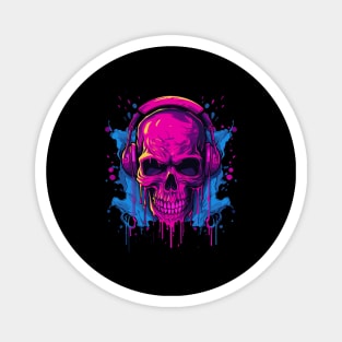 Retrowave gamer skull Magnet